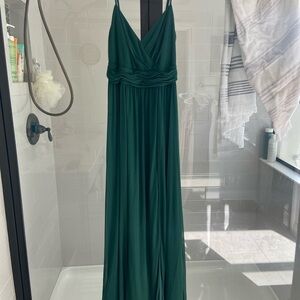 David's Bridal Emerald Green Maxi Dress